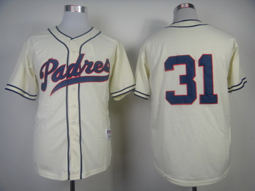 Men's San Diego Padres #31 Dave Winfield 1948 Cream Jersey