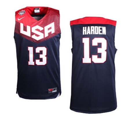 Men's 2014 FIBA Team USA Basketball Jersey #13 James Harden Navy blue