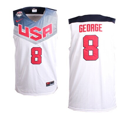 Men's 2014 FIBA Team USA Basketball Jersey  #8 Paul George White