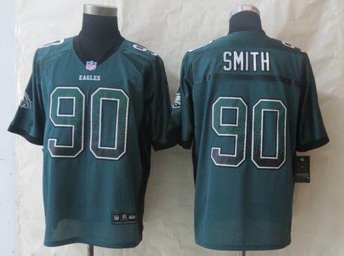 Men's Philadelphia Eagles #90 Marcus Smith 2013 Nik Drift Fashion Dark Green Elite Jersey