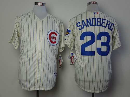 Men's Chicago Cubs #23 Ryne Sandberg 1969 Cream Jersey