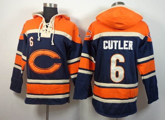NFLPLAYERS Chicago Bears #6 Jay Cutler Blue Hoody