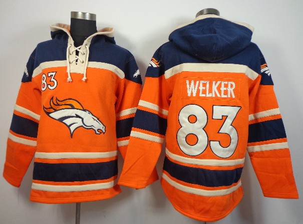 NFLPLAYERS Denver Broncos #83 Wes Welker Orange Hoody