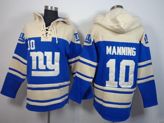 NFLPLAYERS New York Giants #10 Eli Manning Blue Hoody