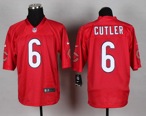 Men's Chicago Bears #6 Jay Cutler 2014 QB Red Nik Elite Jersey