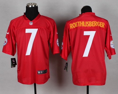 Men's Pittsburgh Steelers #7 Ben Roethlisberger 2014 QB Red Nik Elite Jersey