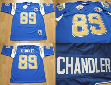 Mens San Diego Chargers #89 Wes Chandler Mitchell & Ness Powder Blue Throwback Football Jersey