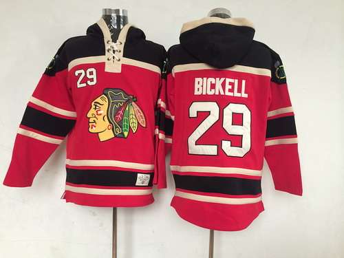 Chicago Blackhawks #29 Bryan Bickell Red Old Time Hockey hoodies