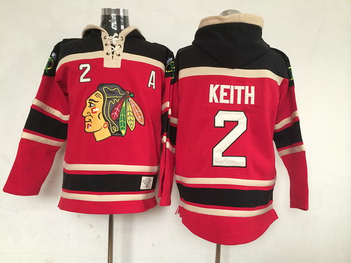 Chicago Blackhawks #2 Duncan Keith Red Old Time Hockey hoodies