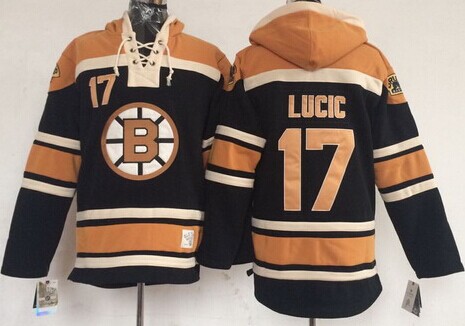 Boston Bruins #17 Milan Lucic Black Old Time Hockey hoodies