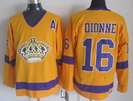 Men's Los Angeles Kings #16 Marcel Dionne Gold CCM Vintage Throwback Jersey