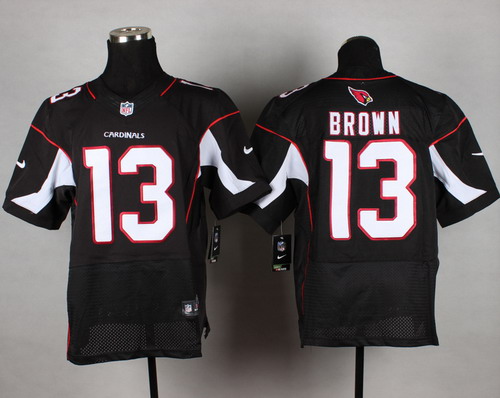 Men's Arizona Cardinals #13 Jaron Brown Black Nik Elite Jersey