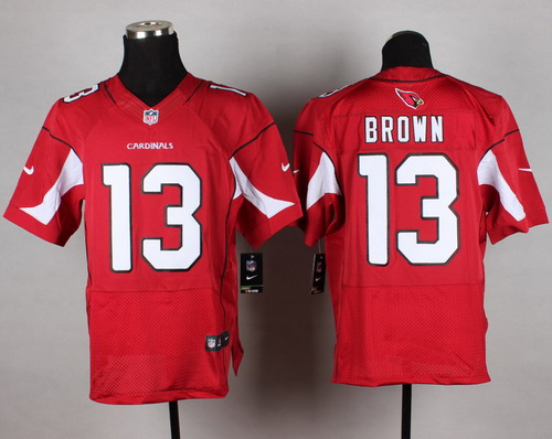 Men's Arizona Cardinals #13 Jaron Brown Red Nik Elite Jersey