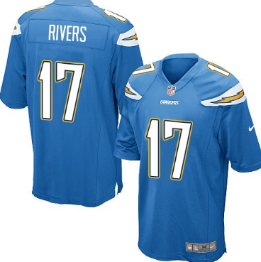 Kid's San Diego Chargers #17 Philip Rivers Light Blue Nike Game Football Jersey
