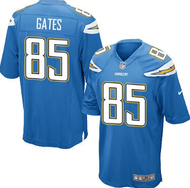 Kid's San Diego Chargers #85 Antonio Gates Light Blue Nike Game Football Jersey