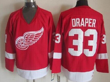 Men's Detroit Red Wings #33 Kris Draper Red Throwback CCM Jersey