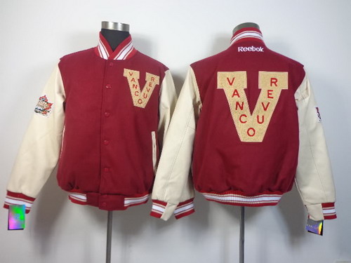 NHL Team Jacket Vancouver Canucks Blank Red Wool Fabric 