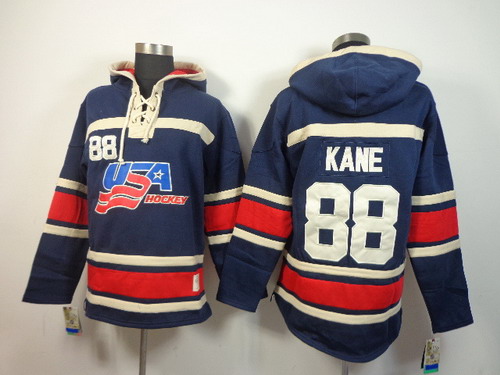 2014-15 Team USA #88 Patrick Kane Navy Blue Hoody