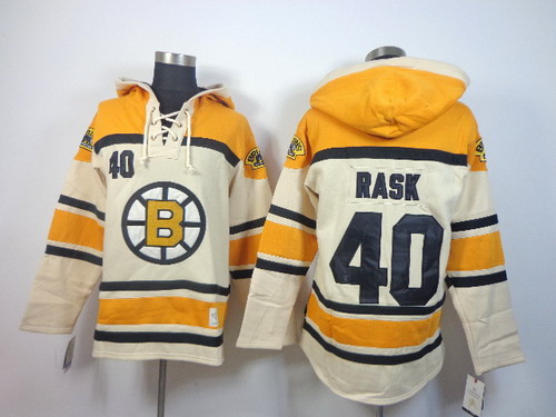 Boston Bruins #40 Tuukka Rask Cream Hoody