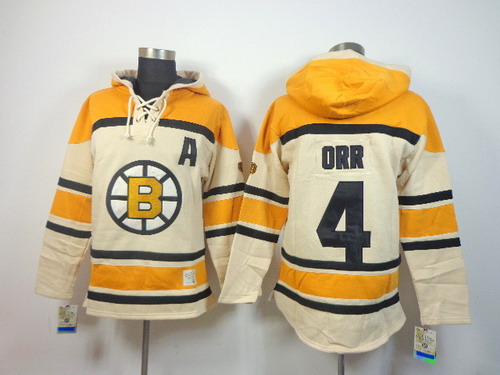 Boston Bruins #4 Bobby Orr Cream Hoody