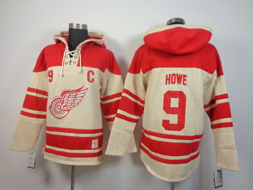 Detroit Red Wings #9 Gordie Howe Cream Hoody