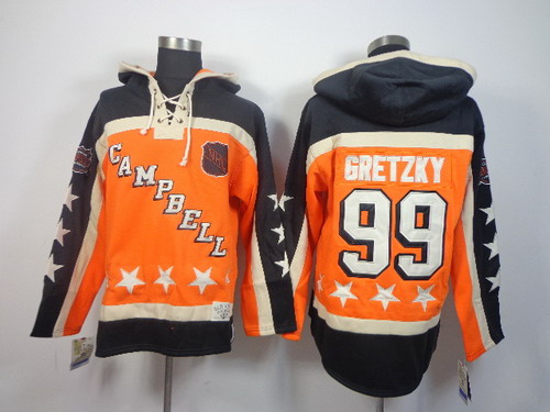 Edmonton Oilers #99 Wayne Gretzky Orange All-Star  Old Time Hockey Hoody