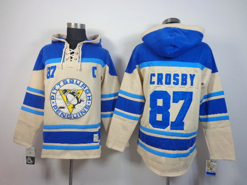 Pittsburgh Penguins #87 Sidney Crosby Cream Hoody