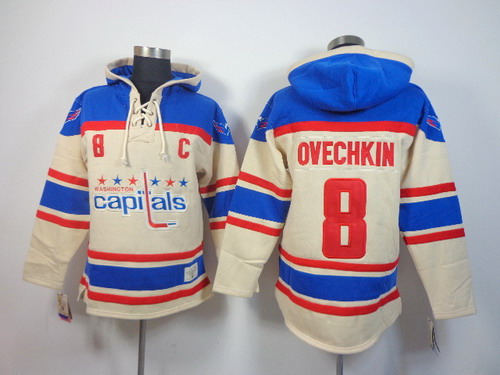 Washington Capitals #8 Alex Ovechkin Cream Hoody