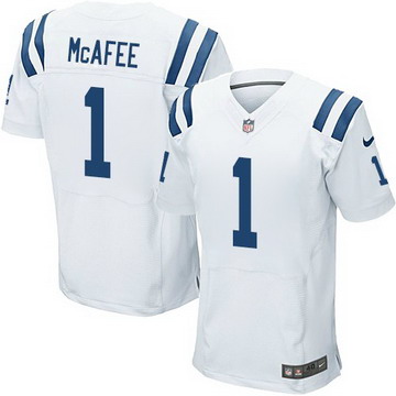 Men's Indianapolis Colts #1 Pat McAfee White Nik Elite Jersey
