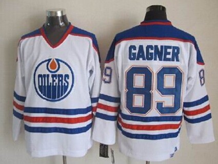 Men's Edmonton Oilers #89 Sam Gagner White Throwback CCM Jersey