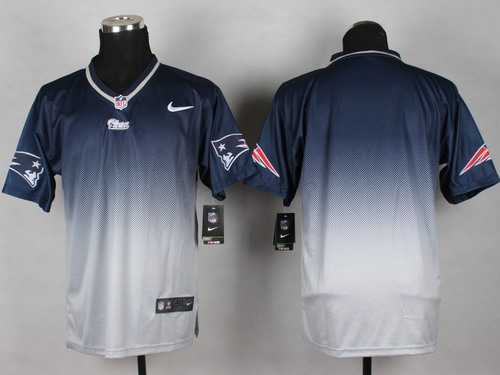 Men's New England Patriots Blank Blue White Nik Fadeaway Elite Jersey