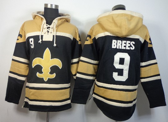 NFLPLAYERS New Orleans Saints #9 Drew Brees Black Hoody