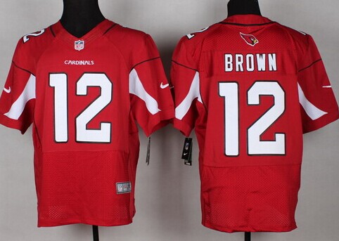 Men's Arizona Cardinals #12 John Brown Red Nik Elite Jersey