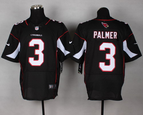 Men's Arizona Cardinals #3 Carson Palmer Black Nik Elite Jersey