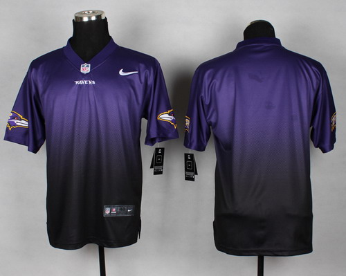 Men's Baltimore Ravens Blank Purple Black Fadeaway Nik Elite Jersey