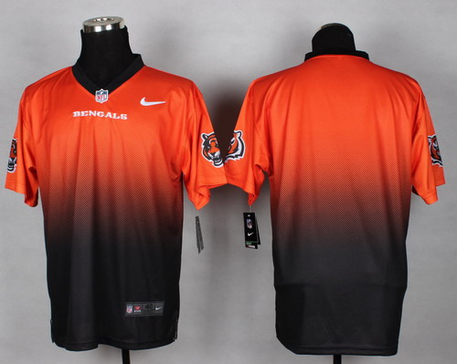 Men's Cincinnati Bengals Blank Orange Black Nik Fadeaway Elite Jersey