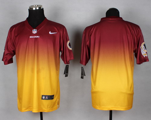 Men's Washington Redskins Blank Red Yellow Nik Fadeaway Elite Jersey