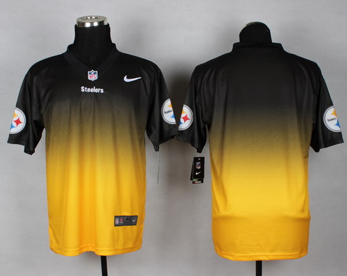 Men's Pittsburgh Steelers Blank Black Yellow Nik Fadeaway Elite Jersey