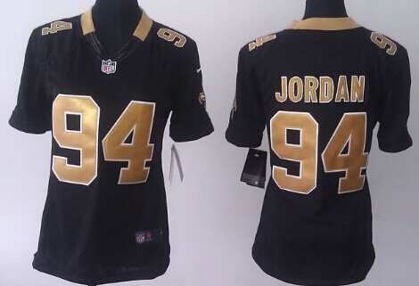 Women's New Orleans Saints #94 Cameron Jordan Black Nik Limited Jersey