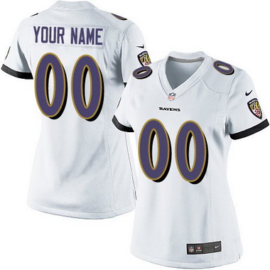 Women's Nike Baltimore Ravens Customized White Vapor Limited Jersey