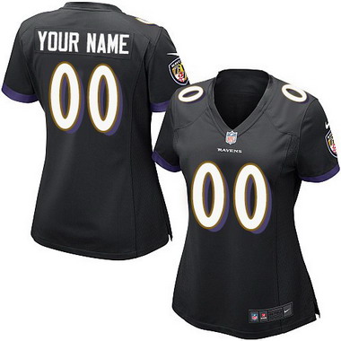 Women's Nike Baltimore Ravens Customized Black Vapor Limited Jersey