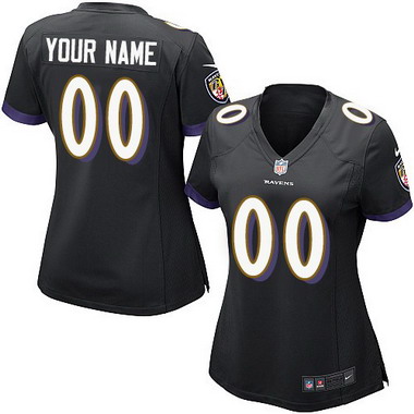 Women's Nike Baltimore Ravens Customized Black Game Jersey