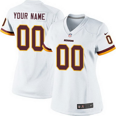 Women's Nike Washington Football Team  Customized 2013 White Game Jersey