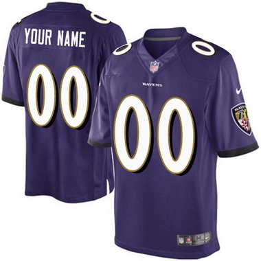 Men's Nike Baltimore Ravens Customized Purple Vapor Limited Jersey