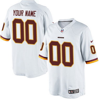 Men's Nike Washington Football Team  Customized Nike White Vapor Limited Jersey