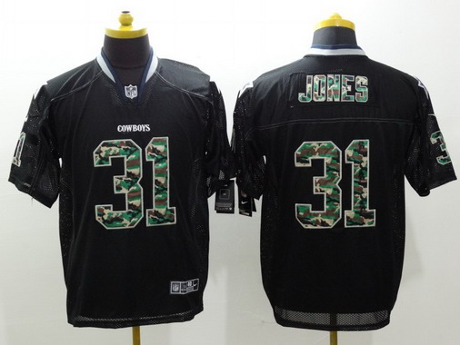 Men's Dallas Cowboys #31 Byron Jones Black With Camo Fashion NFL Nike Elite Jersey