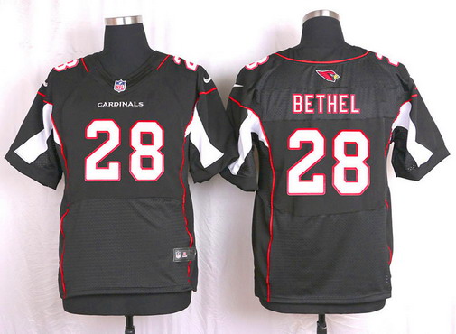 Men's Arizona Cardinals #28 Justin Bethel Black Alternate NFL Nike Elite Jersey