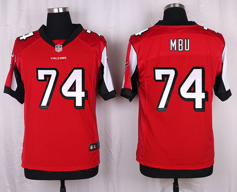 Men's Atlanta Falcons #74 Joey Mbu Red Team Color NFL Nike Elite Jersey
