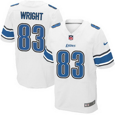 Men's Detroit Lions #83 Tim Wright White Road NFL Nike Elite Jersey
