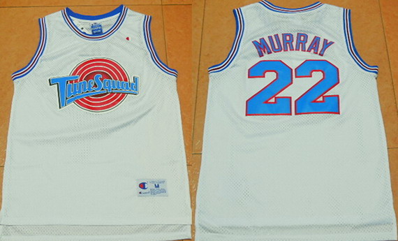 Men's The Movie Space Jam #22 Murray White Soul Swingman Basketball Jersey